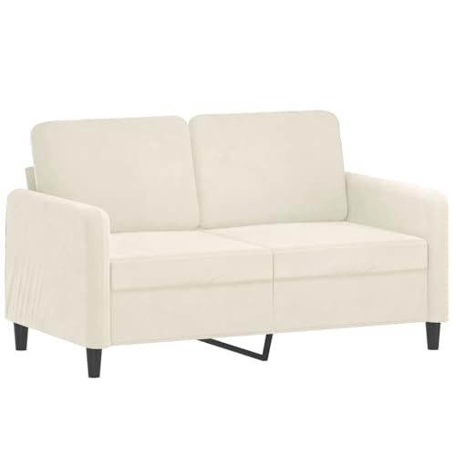 vidaXL Sofa 2-Sitzer, Loungesofa Couch mit Armlehnen Rückenkissen, Wohnzimmersofa Designsofa mit Metallgestell, Sitzmöbel Zweisitzer, Creme Samt vidaXL Sofa 2-Sitzer, Loungesofa Couch mit Armlehnen Rückenkissen, Wohnzimmersofa Designsofa mit Metallgestell, Sitzmöbel Zweisitzer, Creme Samt von vidaXL