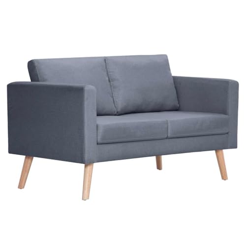vidaXL Sofa 2-Sitzer Dunkelgrau Stoffsofa Polstersofa Loungesofa Sitzmöbel von vidaXL