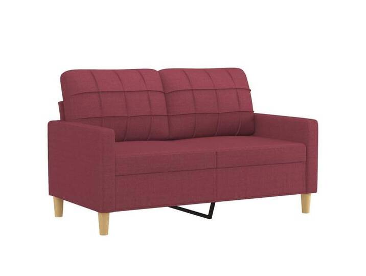 vidaXL Sofa 2-Sitzer-Sofa Couch Weinrot 120 cm Stoff, rot von vidaXL
