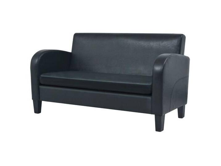 vidaXL Sofa 2-Sitzer-Sofa Kunstleder Schwarz Couch, schwarz von vidaXL