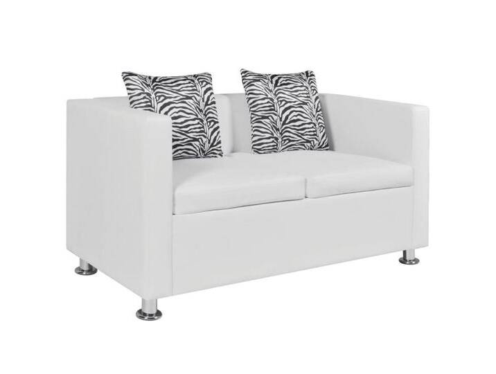 vidaXL Sofa 2-Sitzer-Sofa Kunstleder Weiß Couch, weiß von vidaXL