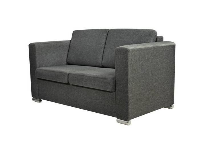 vidaXL Sofa 2-Sitzer Sofa Stoff Dunkelgrau, grau von vidaXL