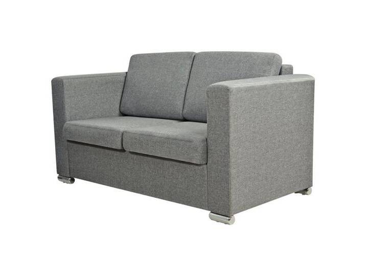 vidaXL Sofa 2-Sitzer Sofa Stoff Hellgrau, grau von vidaXL