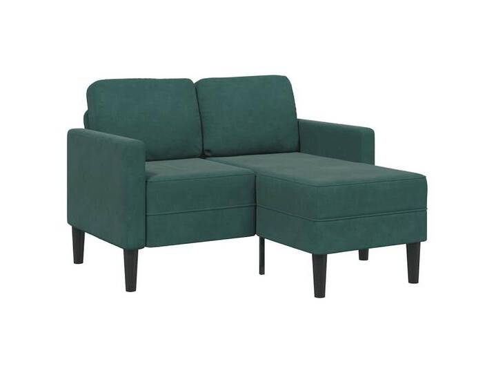 vidaXL Sofa 2-Sitzer-Sofa mit Chaiselongue L-Form Dunkelgrün 125 cm Samt, grün, Dunkelgrün von vidaXL