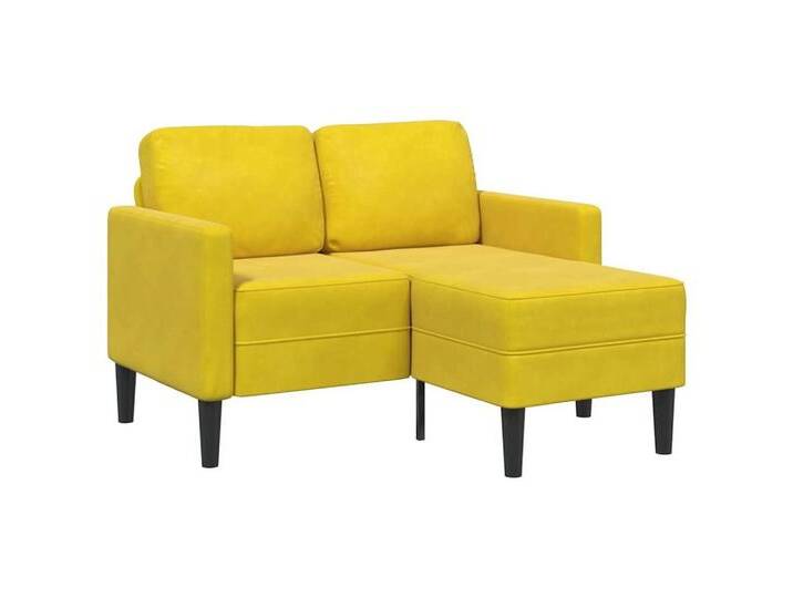 vidaXL Sofa 2-Sitzer-Sofa mit Chaiselongue L-Form Gelb 125 cm Samt, gelb, Gelb von vidaXL