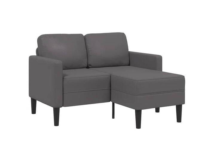 vidaXL Sofa 2-Sitzer-Sofa mit Chaiselongue L-Form Grau 125 cm Kunstleder, grau, Grau von vidaXL