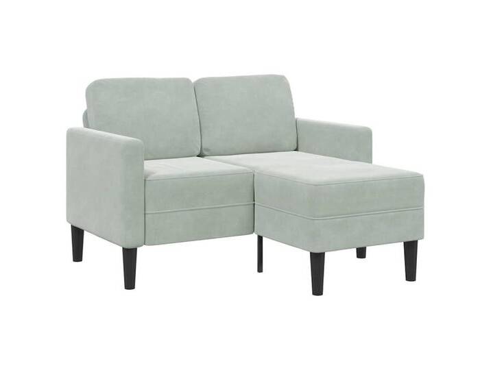 vidaXL Sofa 2-Sitzer-Sofa mit Chaiselongue L-Form Hellgrau 125 cm Samt, grau, Hellgrau von vidaXL