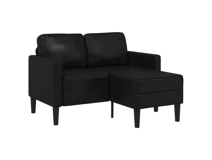 vidaXL Sofa 2-Sitzer-Sofa mit Chaiselongue L-Form Schwarz 125 cm Kunstleder, schwarz, Schwarz von vidaXL