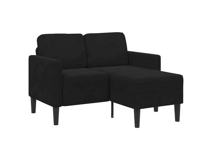 vidaXL Sofa 2-Sitzer-Sofa mit Chaiselongue L-Form Schwarz 125 cm Samt, schwarz, Schwarz von vidaXL