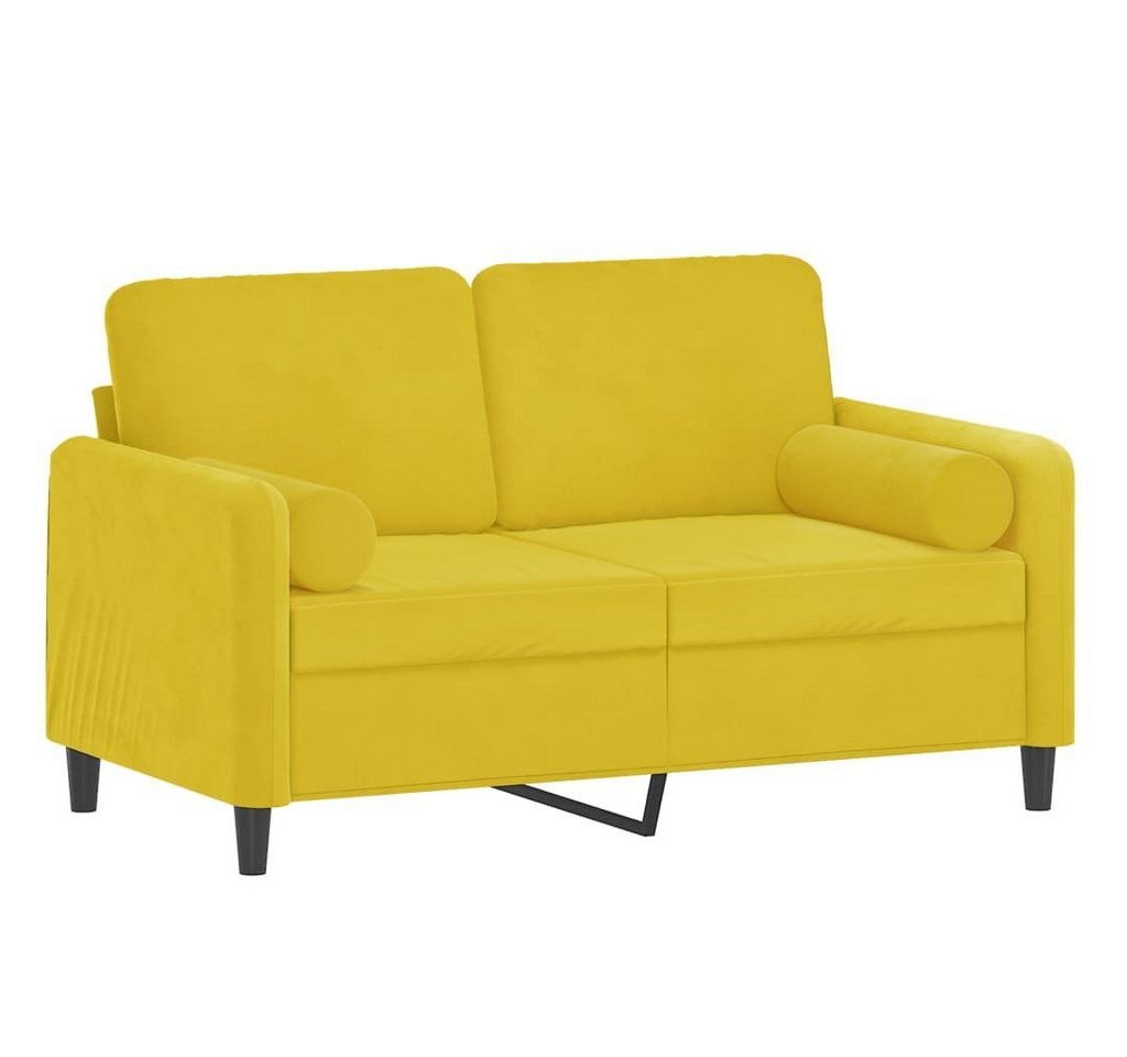 vidaXL Sofa 2-Sitzer-Sofa mit Zierkissen Gelb 140 cm Samt von vidaXL