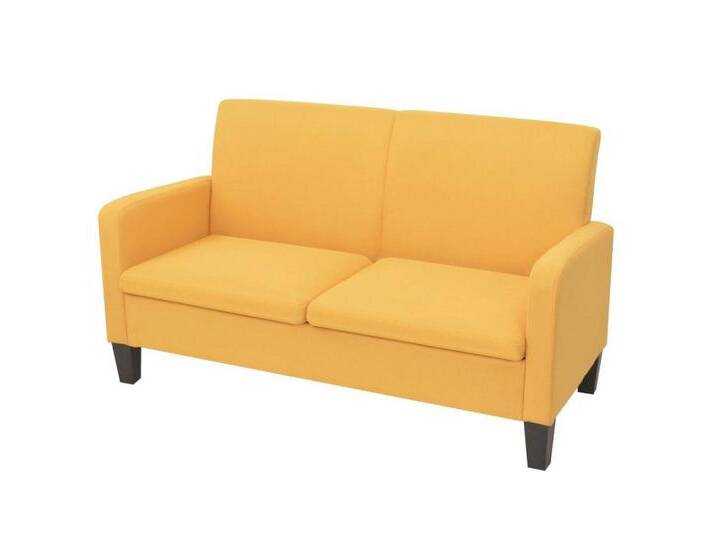 vidaXL Sofa 2-Sitzersofa 135 x 65 x76 cm Gelb, gelb von vidaXL