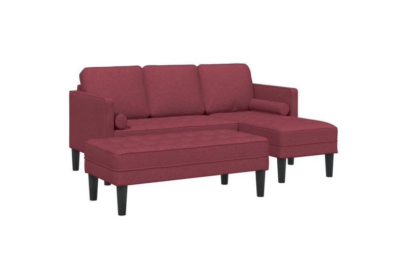 vidaXL Sofa 2-teiliges Sofa Set mit Kissen in burgunderrot, 2 Teile von vidaXL