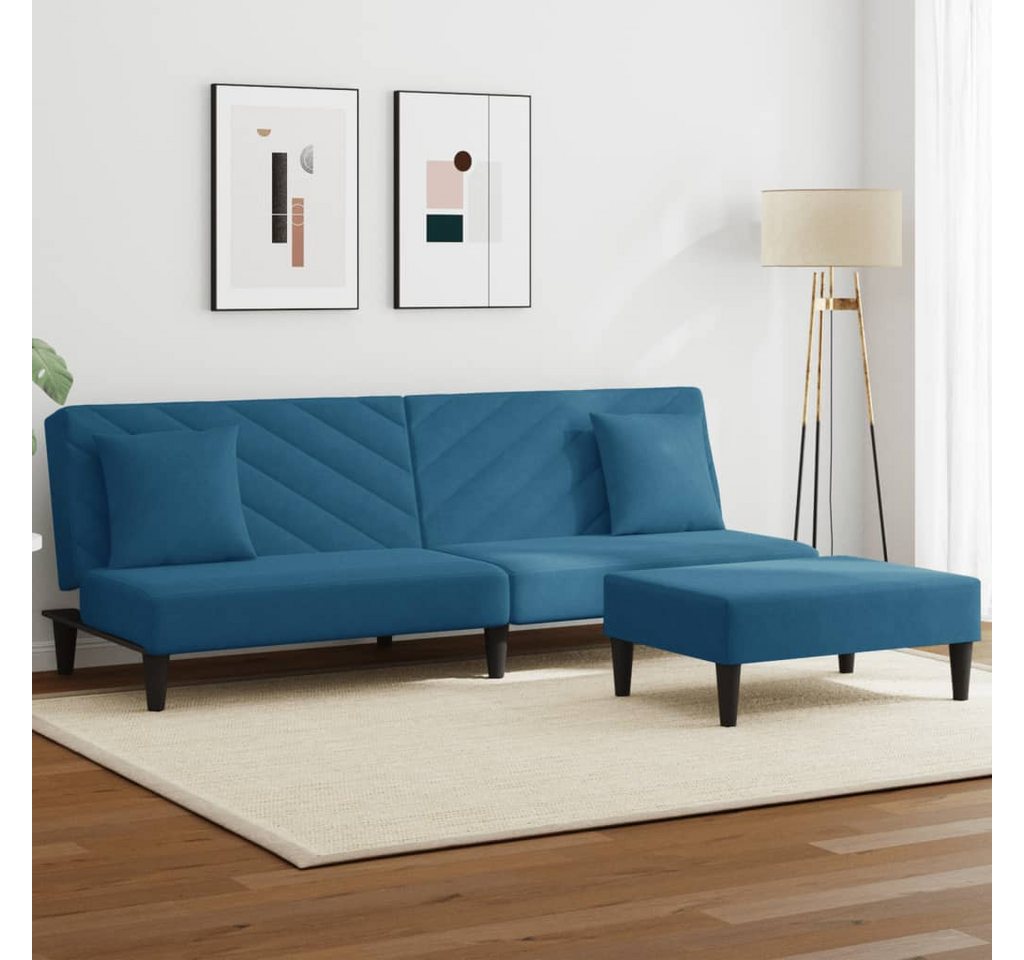 vidaXL Sofa 2-tlg. Sofagarnitur mit Kissen Samt, 2-tlg., Blau vidaXL Sofa 2-tlg. Sofagarnitur mit Kissen Samt, 2-tlg., Blau von vidaXL