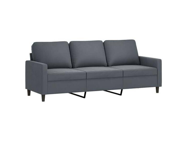 vidaXL Sofa 3-Sitzer-Sofa Dunkelgrau 180 cm Samt, grau von vidaXL