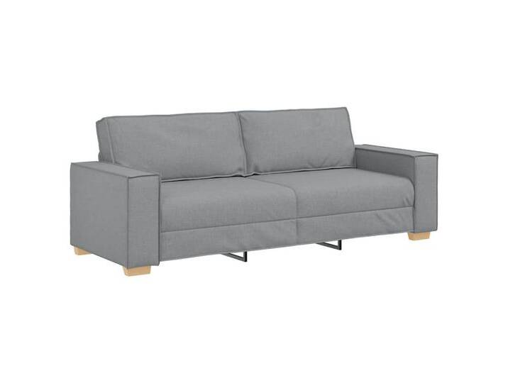 vidaXL Sofa 3-Sitzer-Sofa Hellgrau 180 cm Stoff, grau von vidaXL