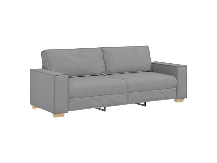 vidaXL Sofa 3-Sitzer-Sofa Hellgrau 180 cm Stoff, grau von vidaXL