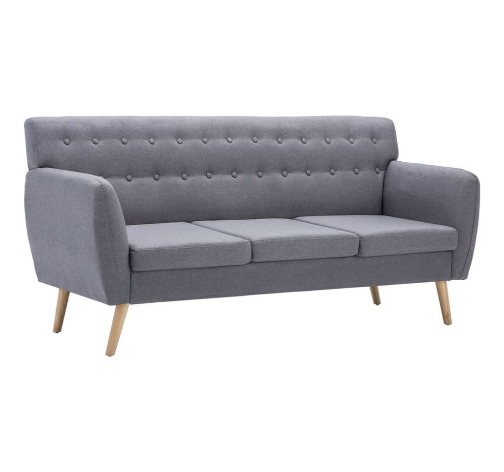 vidaXL Sofa 3-Sitzer-Sofa Stoffbezug 172x70x82 cm Hellgrau Couch von vidaXL