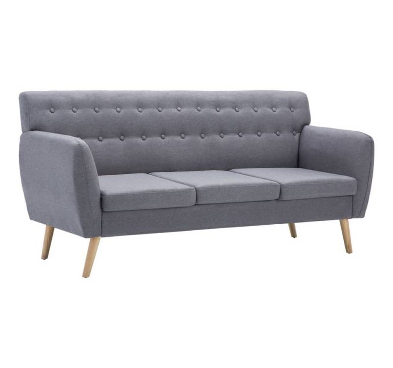 vidaXL Sofa 3-Sitzer-Sofa Stoffbezug 172x70x82 cm Hellgrau Couch von vidaXL