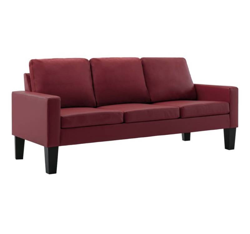 vidaXL Sofa 3-Sitzer-Sofa Weinrot Kunstleder von vidaXL
