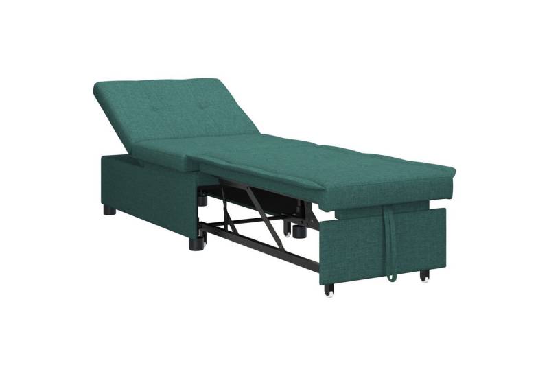 vidaXL Sofa 3-in-1 Schlafsofa - Ausziehbares Design in dunklem Grün, 1 Teile von vidaXL