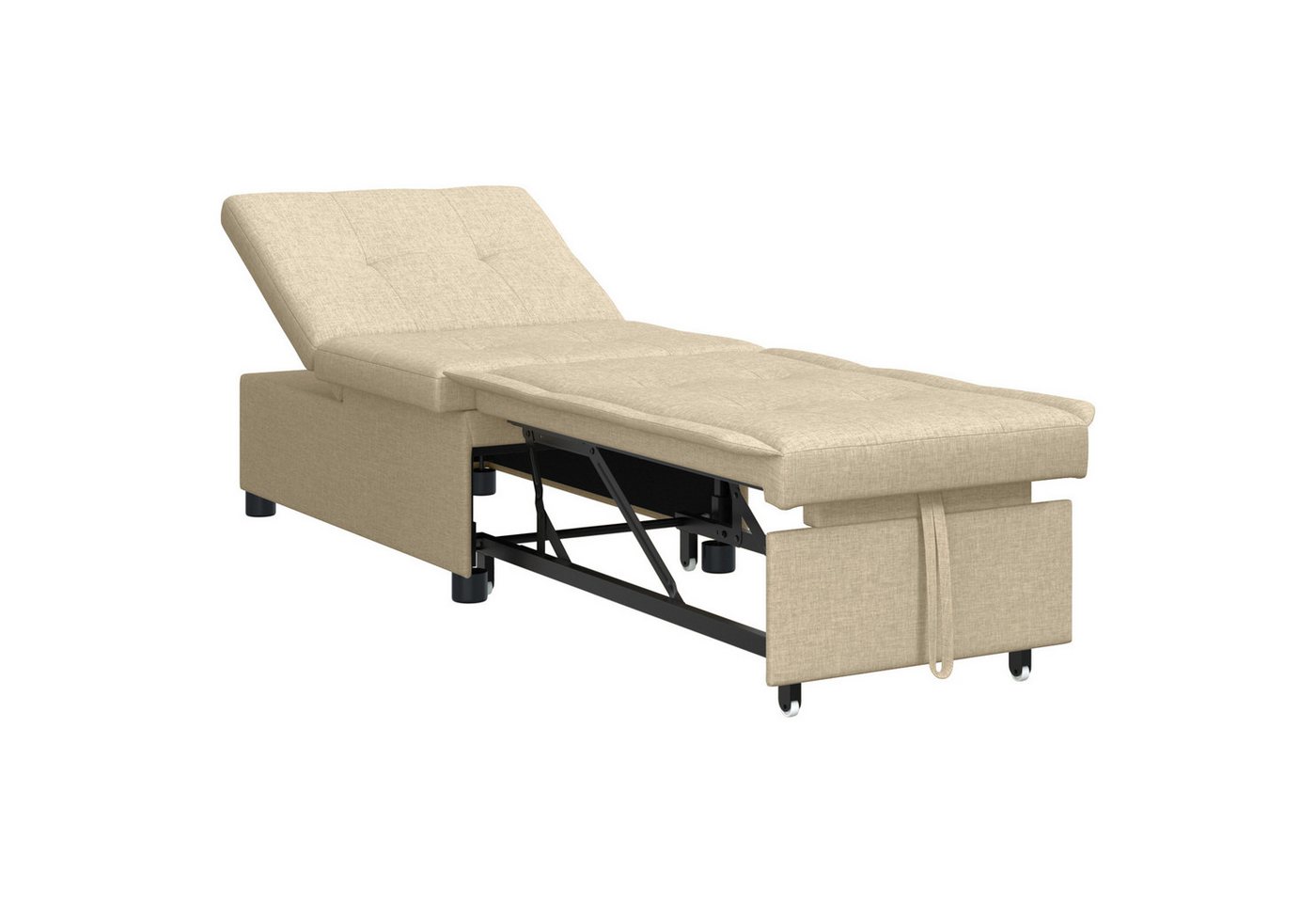 vidaXL Sofa 3-in-1 Sofa-Bett im flexiblen Design aus cremefarbenem Stoff, 1 Teile von vidaXL