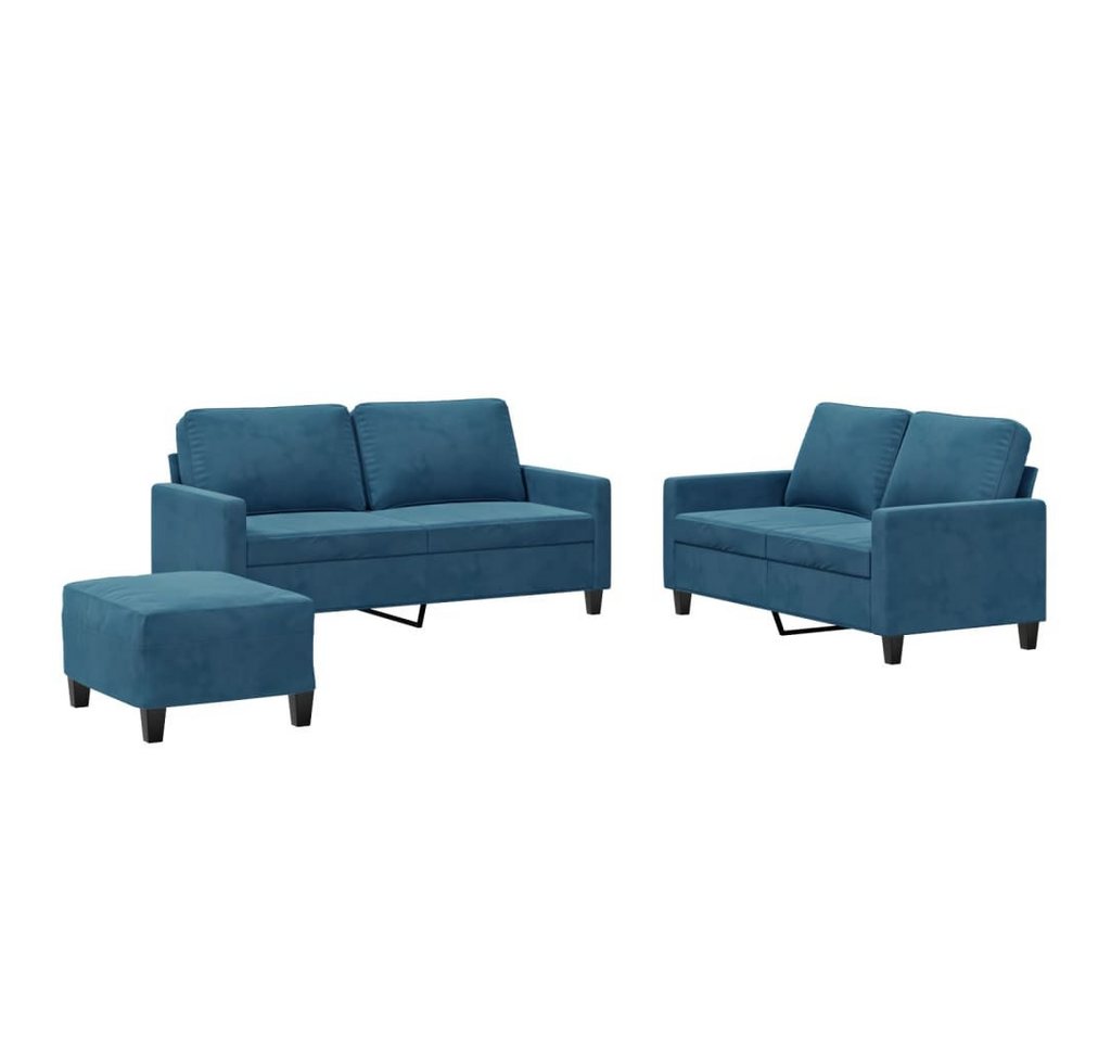 vidaXL Sofa 3-tlg. Sofagarnitur mit Kissen Blau Samt vidaXL Sofa 3-tlg. Sofagarnitur mit Kissen Blau Samt von vidaXL