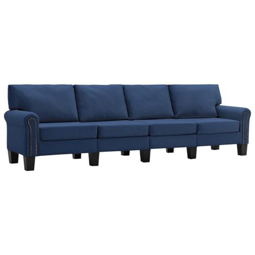 vidaXL Sofa 4-Sitzer Loungesofa Polstersofa Stoffsofa Sitzmöbel Polstermöbel Designsofa Couch Blau Stoff Kunststoffbeine 254x70x75cm vidaXL Sofa 4-Sitzer Loungesofa Polstersofa Stoffsofa Sitzmöbel Polstermöbel Designsofa Couch Blau Stoff Kunststoffbeine 254x70x75cm von vidaXL