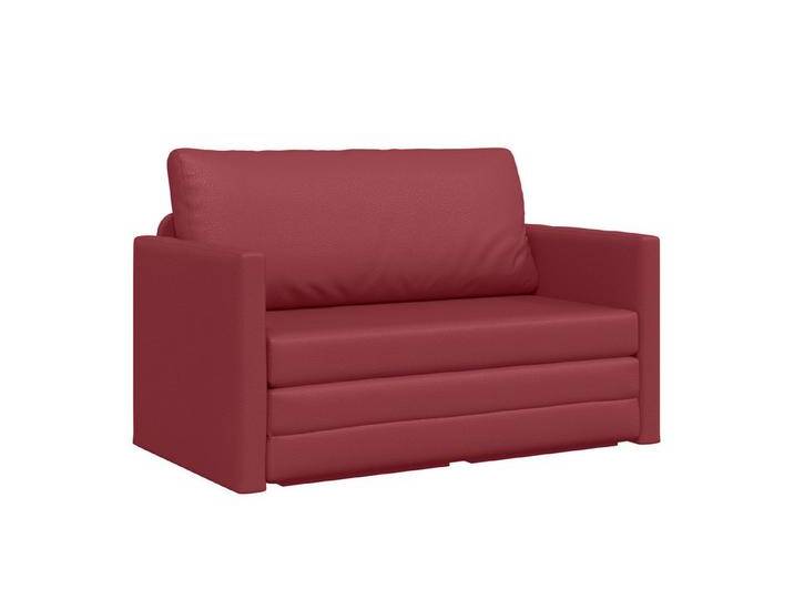 vidaXL Sofa Boden Schlafsofa 2-in-1 Weinrot 124x71x78 cm Kunstleder, 1 Teile, rot, Weinrot von vidaXL