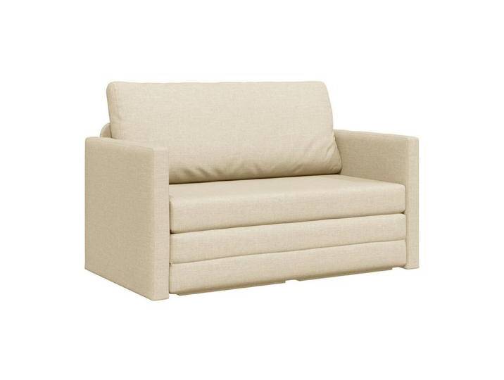vidaXL Sofa Boden-Sofabett 2-in-1 Creme 124x71x78 cm Stoff, 1 Teile, Cremefarben von vidaXL