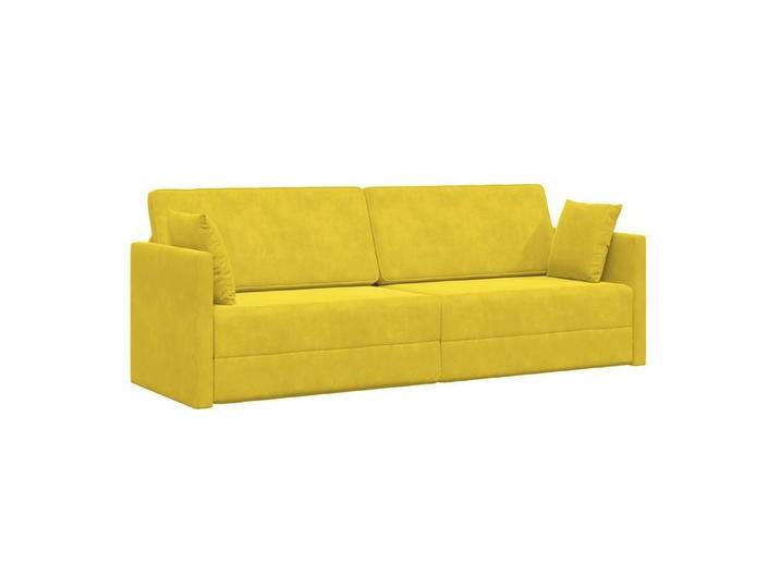vidaXL Sofa Boden-Sofabett 2-in-1 Gelb 213x144x60 cm Velvet, 1 Teile, gelb, Gelb von vidaXL