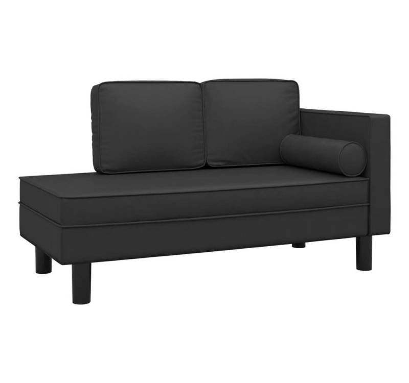 vidaXL Sofa Chaiselongue mit Kissen und Nackenrolle Schwarz Kunstleder von vidaXL