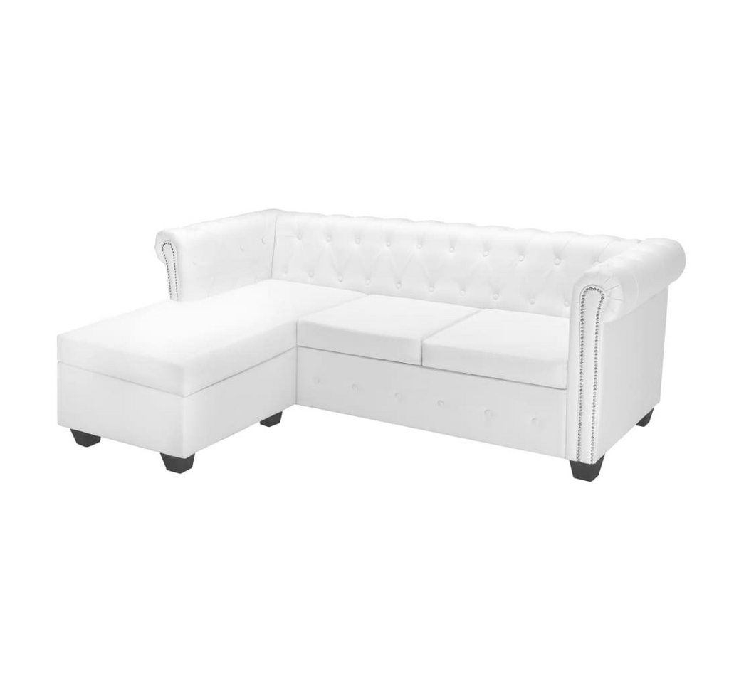 vidaXL Sofa Chesterfield-Sofa L-Form Kunstleder Weiß von vidaXL