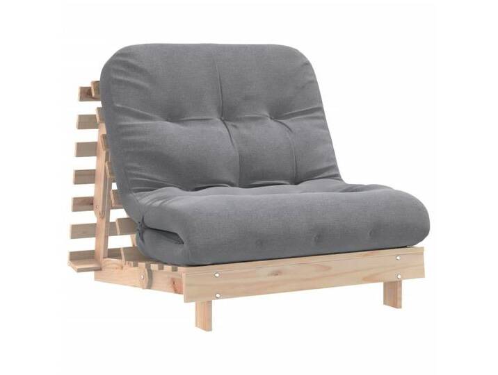 vidaXL Sofa Futon Schlafsofa mit Matratze 80x206x11 cm Massivholz Kiefer, braun von vidaXL