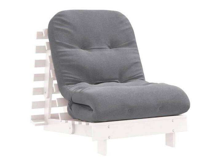 vidaXL Sofa Futon Schlafsofa mit Matratze Weiß 70x206x11 Massivholz Kiefer, bunt von vidaXL