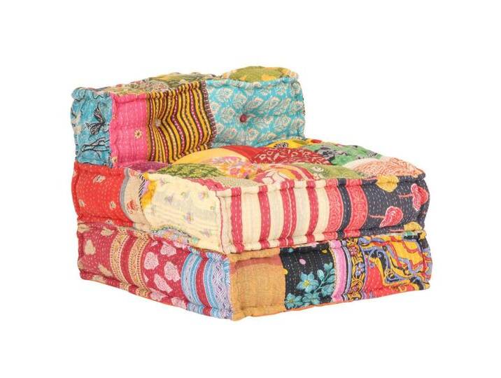 vidaXL Sofa Modularer Pouf Patchwork Stoff, bunt von vidaXL