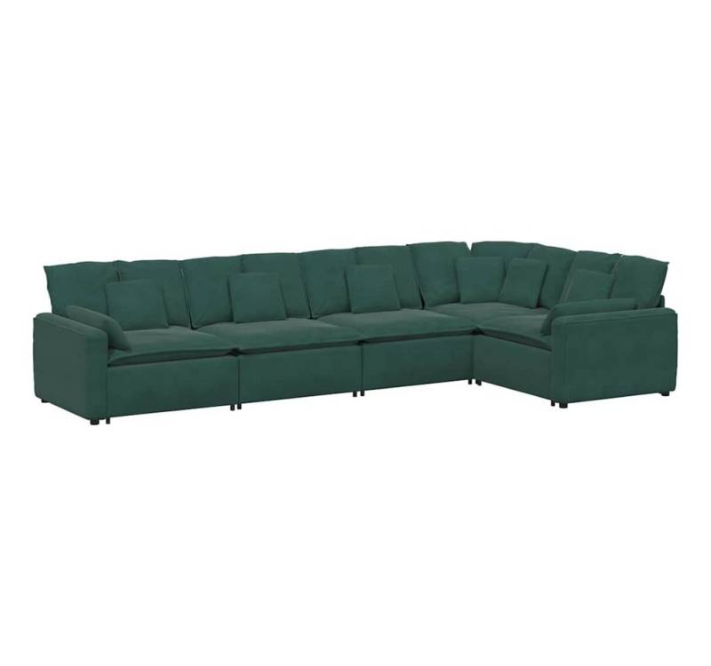 vidaXL Sofa Modulares Sofa mit Kissen Samt Dunkelgrün von vidaXL