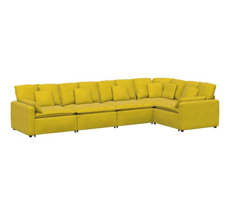 vidaXL Sofa Modulares Sofa mit Kissen Samt Gelb von vidaXL