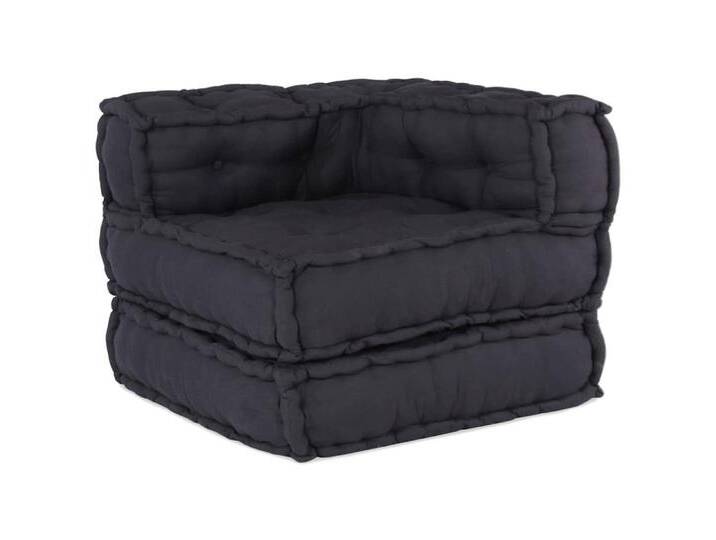vidaXL Sofa Pouf Modular Sofa Anthrazit 70x70x54 cm Stoff, schwarz von vidaXL