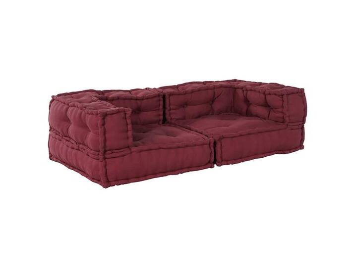 vidaXL Sofa Pouf Modular Sofa Kastanienbraun 140x70x36 cm Stoff, rot vidaXL Sofa Pouf Modular Sofa Kastanienbraun 140x70x36 cm Stoff, rot von vidaXL