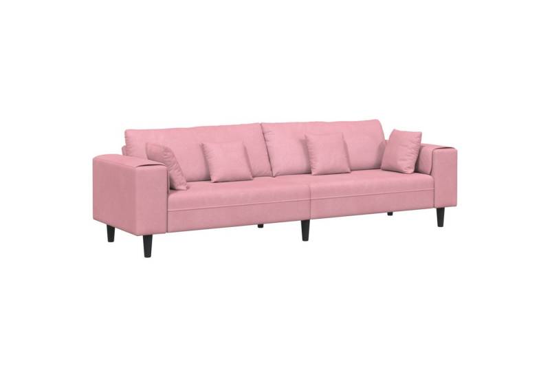 vidaXL Sofa Samt Sofa mit Kissen mit Kissen Rosa 209 cm Samt, 1 Teile von vidaXL