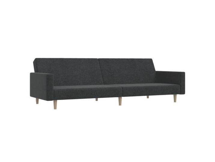 vidaXL Sofa Schlafsofa 2-Sitzer Dunkelgrau Stoff, grau, with armrest, Dunkelgrau von vidaXL