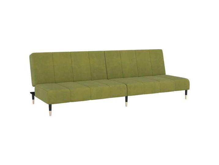 vidaXL Sofa Schlafsofa 2-Sitzer Hellgrün Samt, grün von vidaXL