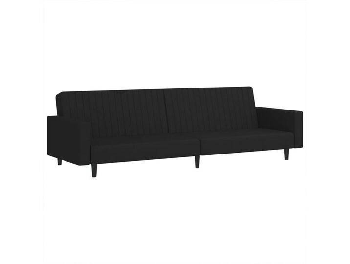 vidaXL Sofa Schlafsofa 2-Sitzer Schwarz Samt, schwarz von vidaXL