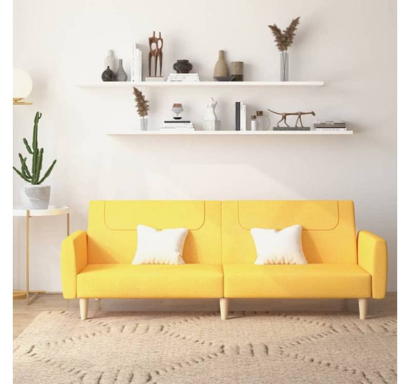 vidaXL Sofa Schlafsofa 2 Sitzer Sofa mit Schlaffunktion, Gelb von vidaXL