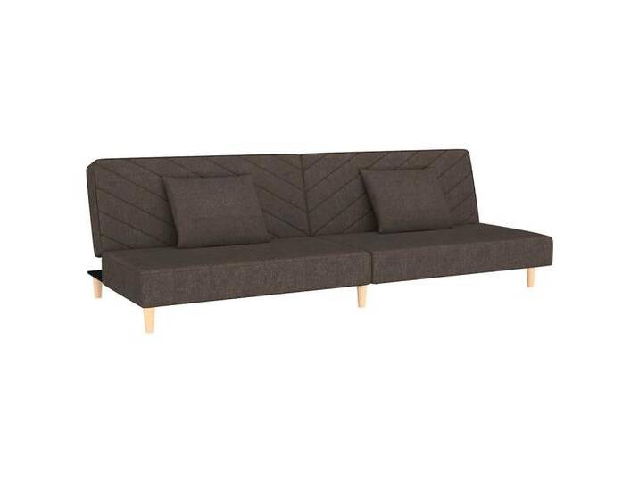 vidaXL Sofa Schlafsofa 2-Sitzer mit 2 Kissen Braun Stoff, braun von vidaXL