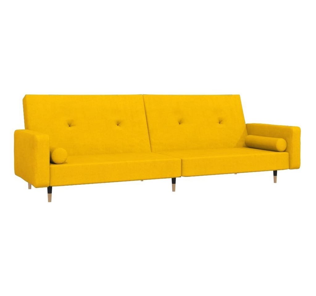 vidaXL Sofa Schlafsofa 2-Sitzer mit 2 Kissen Gelb Samt von vidaXL