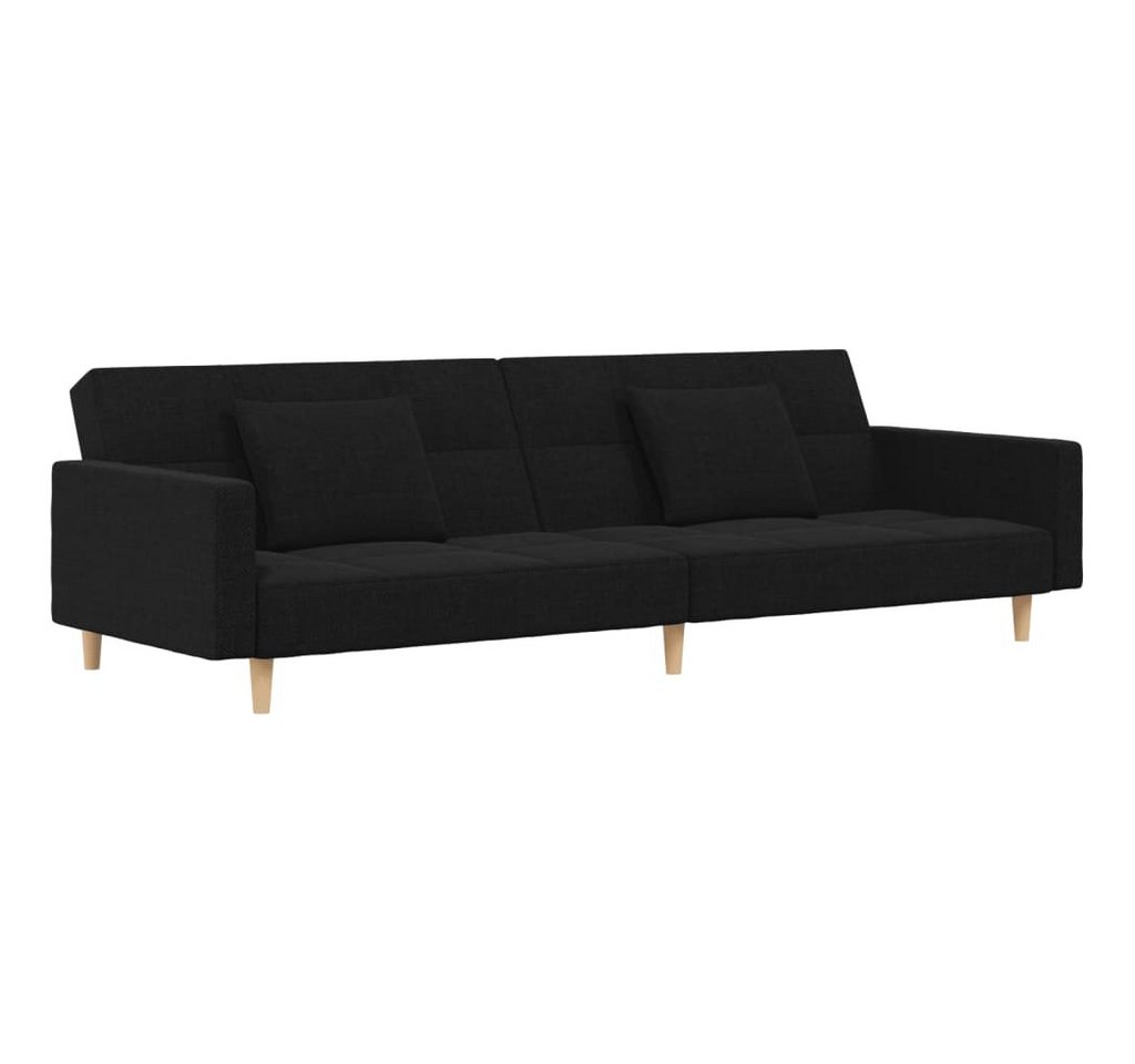 vidaXL Sofa Schlafsofa 2-Sitzer mit 2 Kissen Schwarz Stoff vidaXL Sofa Schlafsofa 2-Sitzer mit 2 Kissen Schwarz Stoff von vidaXL