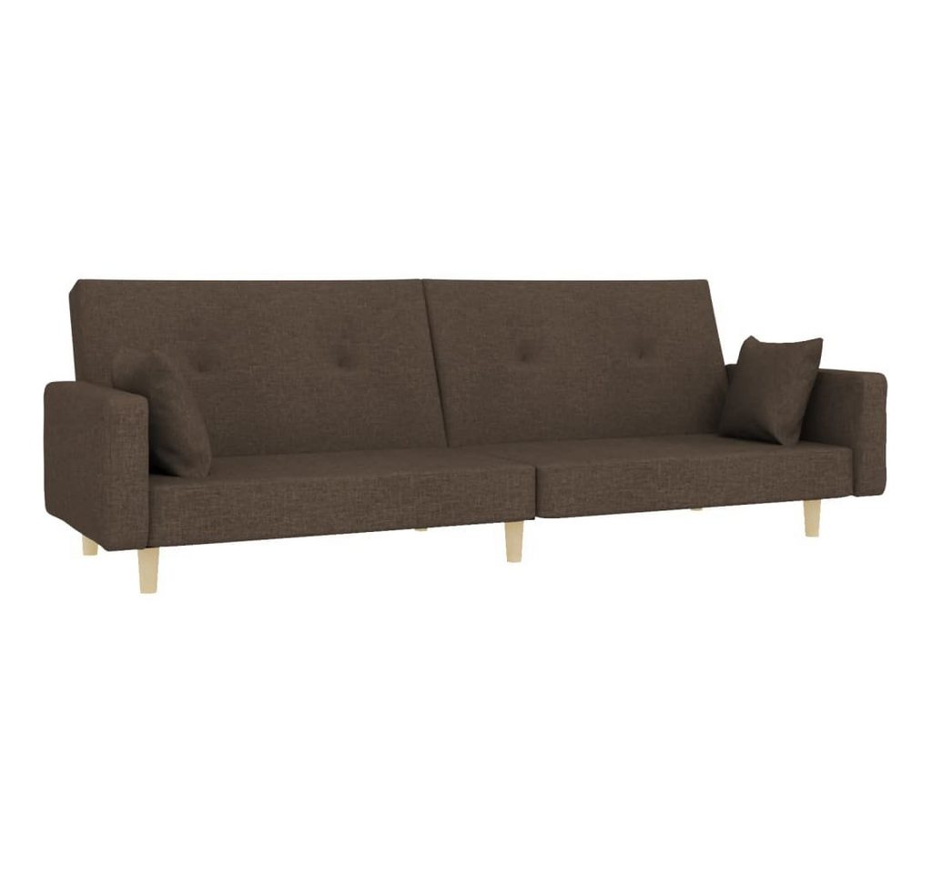 vidaXL Sofa Schlafsofa 2-Sitzer mit 2 Kissen Taupe Stoff von vidaXL