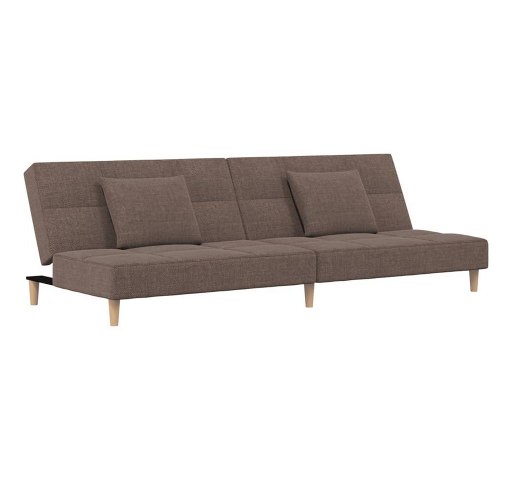 vidaXL Sofa Schlafsofa 2-Sitzer mit 2 Kissen Taupe Stoff von vidaXL