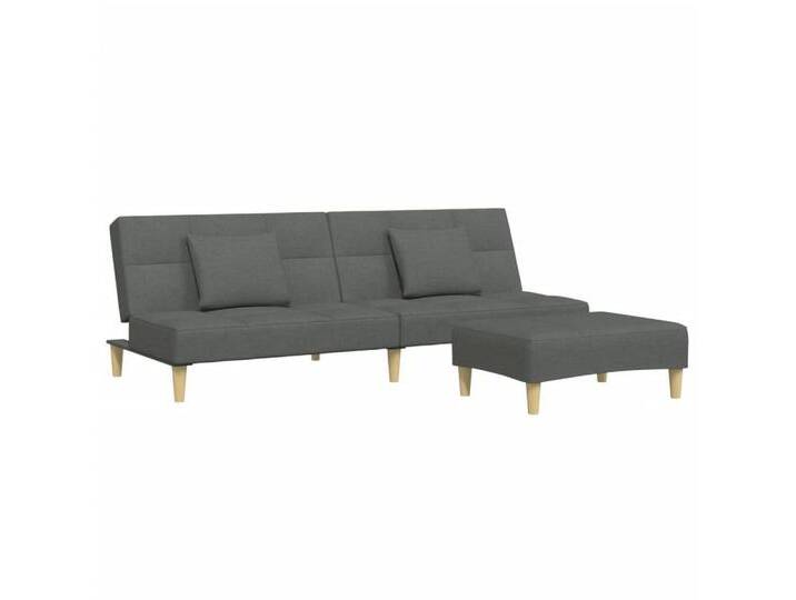vidaXL Sofa Schlafsofa 2-Sitzer mit Fußhocker Dunkelgrau Stoff, grau, without armrest, Dunkelgrau vidaXL Sofa Schlafsofa 2-Sitzer mit Fußhocker Dunkelgrau Stoff, grau, without armrest, Dunkelgrau von vidaXL